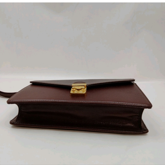 Yves Saint Laurent Clutch Bordeaux Leather/W Key/leather Holder & Strap Crossbod - Picture 10 of 11